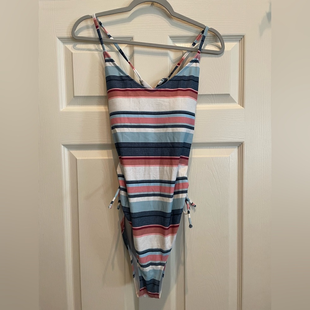 NWOT Multi-Colored Striped One Piece Cupshe Swimsuit